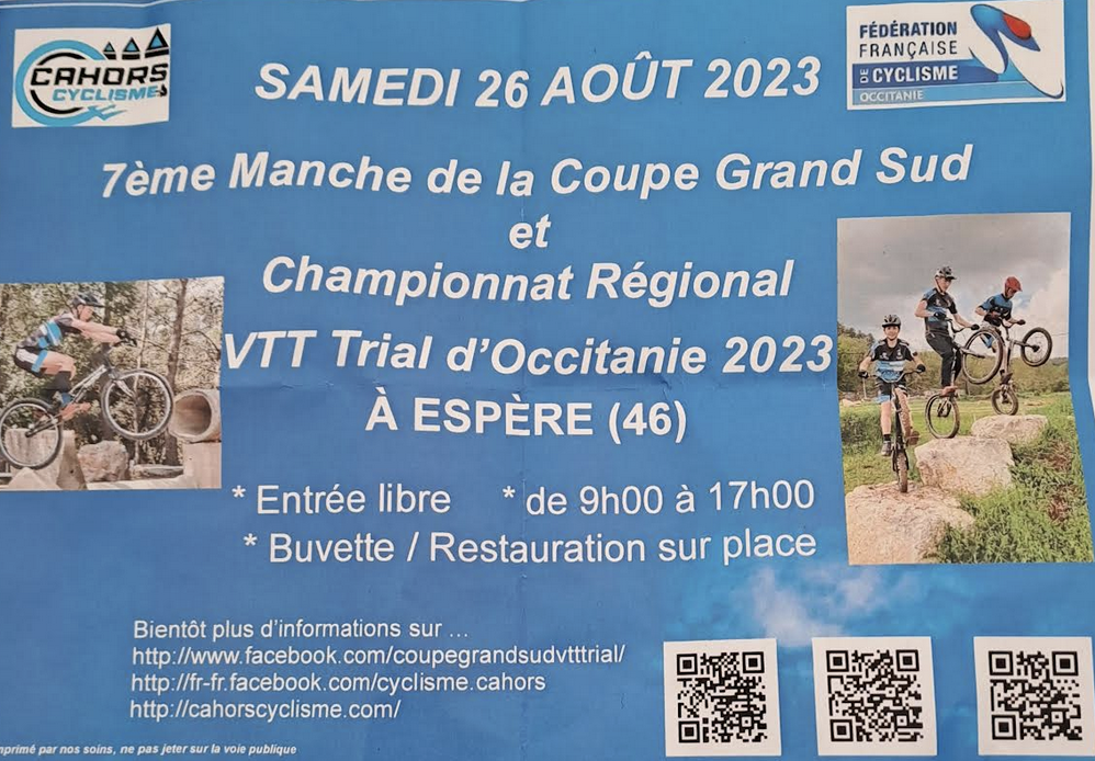 You are currently viewing TRIAL Cahors 26 août 2023 / 7eme manche de la Coupe Grand Sud d’Occitanie