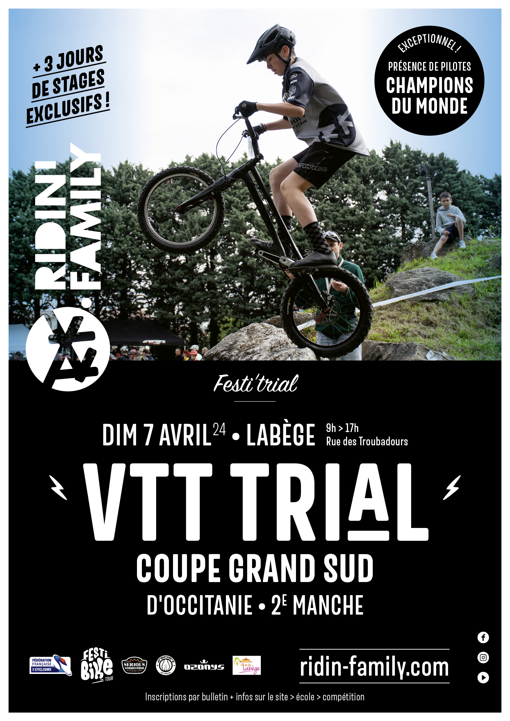 Festi'TRIAL Labège 7 avril 2024 / 2eme manche de la Coupe Grand Sud d'Occitanie de VTT Trial