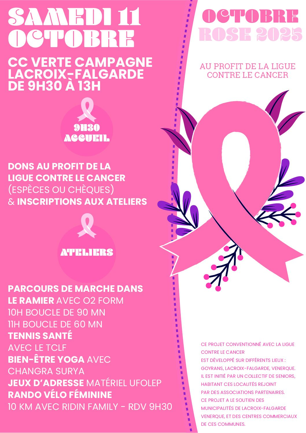 OCTOBRE ROSE À LACROIX-FALGARDE - SAMEDI 11 OCTOBRE