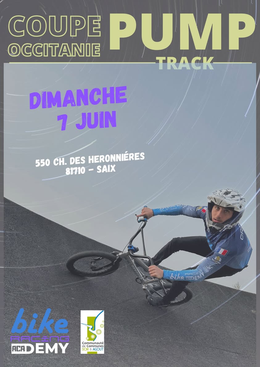 Coupe Occitanie Pumptrack Saïx (81) - 7 Juin 2026
